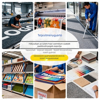 PVC 3D nyomtatott padlómat logóval, testreszabható, anti-fatigue és csúszásmentes, showroomhoz