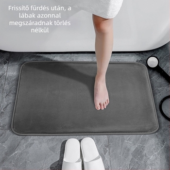 Fürdőszobai szőnyeg — csúszásmentes, nedvszívó, vastagodott, gyorsan száradó (Anyag: flanel-szivacs; Stílus: modern egyszerű; Mintázat: egyszínű; Felhasználás: fürdőszoba; Funkció: vízfelvétel)
