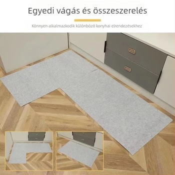 Bejárati és konyhai padlómatrac, nem szövött anyag, bár alakú, porszívóval tisztítható, modern minimalista stílus