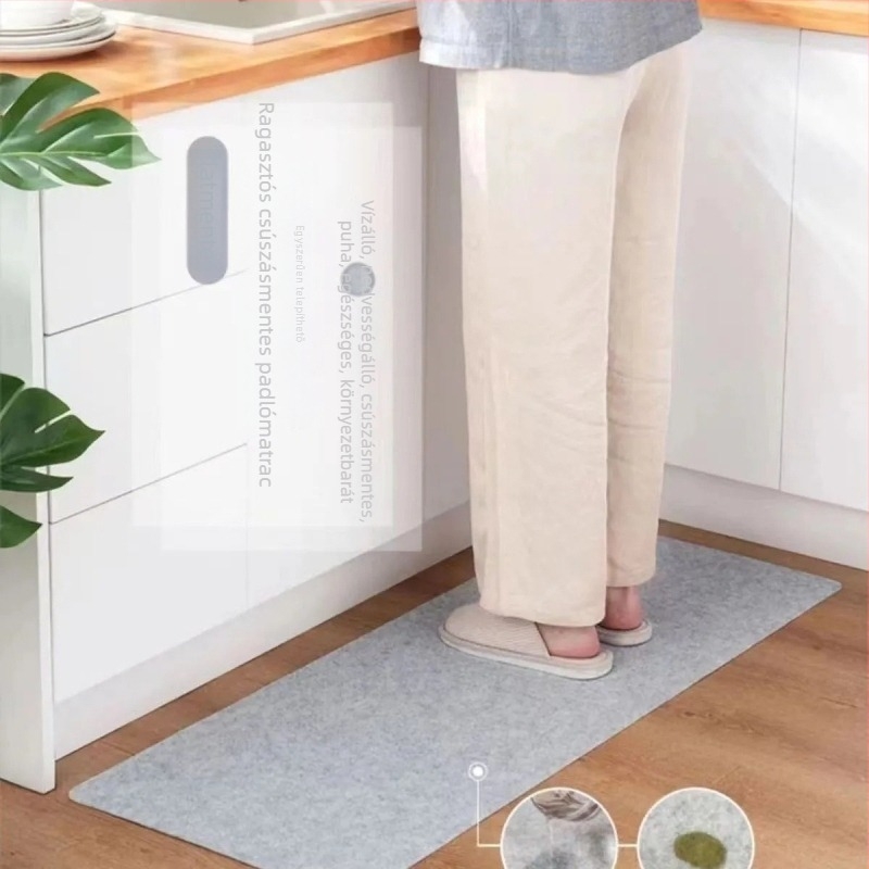 Bejárati és konyhai padlómatrac, nem szövött anyag, bár alakú, porszívóval tisztítható, modern minimalista stílus