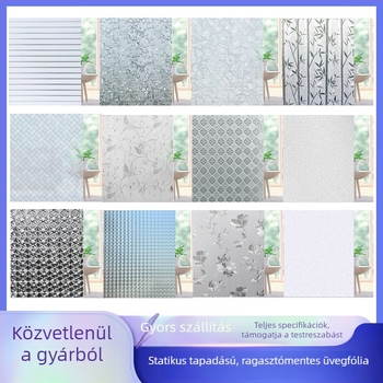 PVC bevonat matt üvegfólia magánélet védelemre fürdőszobai ablakhoz, elektrostatikus tapadással, ragasztó nélkül