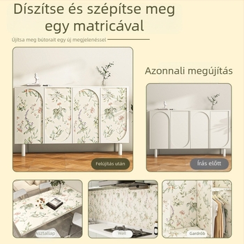 Szekrények és bútorok falimatrica – PVC anyag, növény- és virágminta, francia retro stílus, egyszerű, modern dizájn