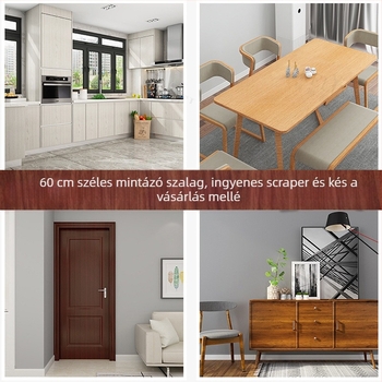 Öntapadósfa- mintázatú fólia bútorfelújításhoz — szimulált fa felület, modern minimalista stílus, alkalmas ajtókhoz, keretekhez, szekrényekhez és íróasztalokhoz