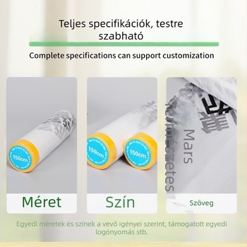 Gardrób maszkoló fólia bútorfestéshez, por elleni védőfólia, testreszabható vastagság, szélesség és hossz méretezés, PE fólia japán papírral, magas viszkozitású ragasztó