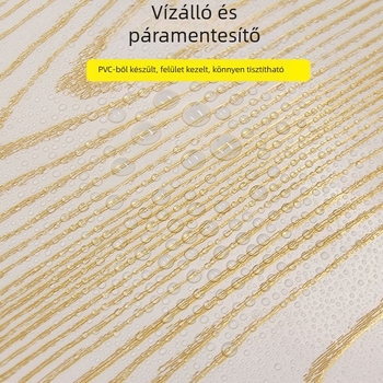 Bútorfelújításhoz öntapadós tapéta fa mintázat — PVC, csíkos minta, kínai stílus, nappali