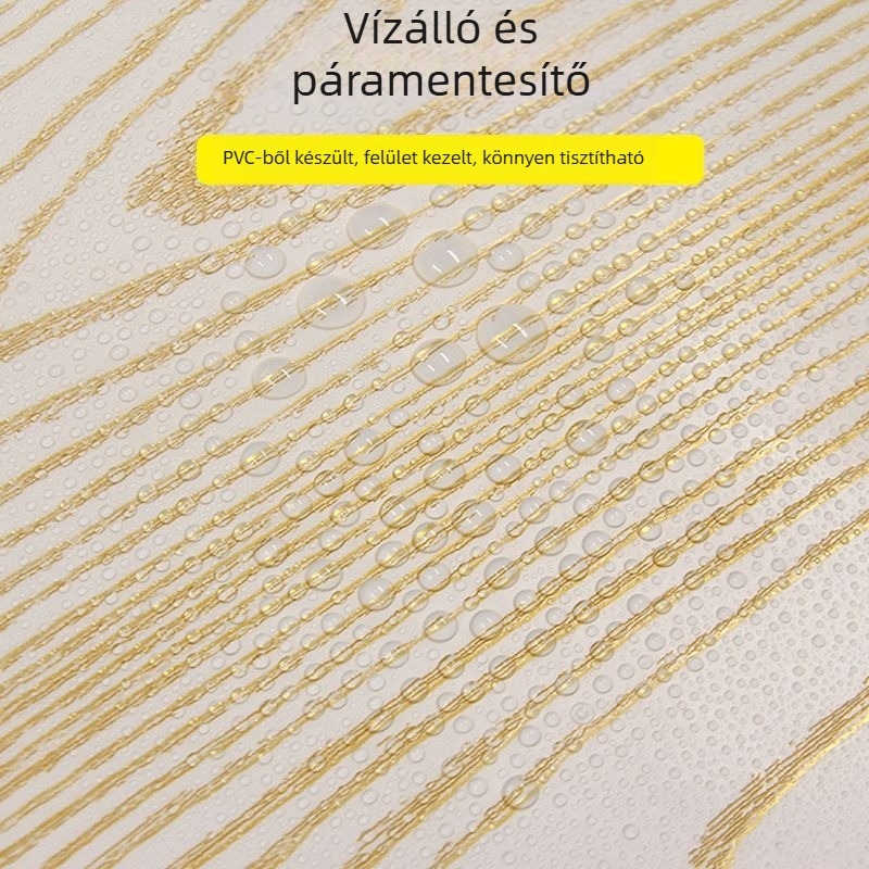 Bútorfelújításhoz öntapadós tapéta fa mintázat — PVC, csíkos minta, kínai stílus, nappali