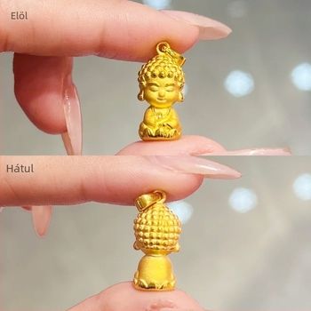 Buddha Baba medálos nyaklánc, réz, elektroplatált bevonat, kulcscsonti lánc, aranyos stílus