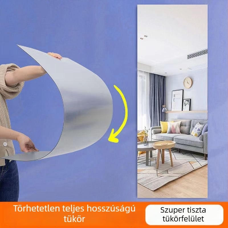 Tükör | HD öntapadós akril falitükör, ütésálló, fúrás nélkül; műanyag keret, márka Meina, modell ykl-jz, modern stílus