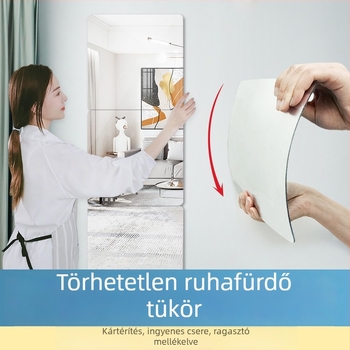 Akril falra ragasztott tükör — egyszerű stílus, HD tükröződés, alkalmas nappalira, hálószobára, dolgozószobára, fürdőszobára, bejáratra és kereskedelmi helyekre
