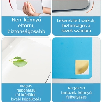 Akril falra ragasztott tükör — egyszerű stílus, HD tükröződés, alkalmas nappalira, hálószobára, dolgozószobára, fürdőszobára, bejáratra és kereskedelmi helyekre