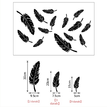 Feather Mirror 3D akril falikép – öntapadós dekoráció nappalira, hálószobára és gyerekszobára