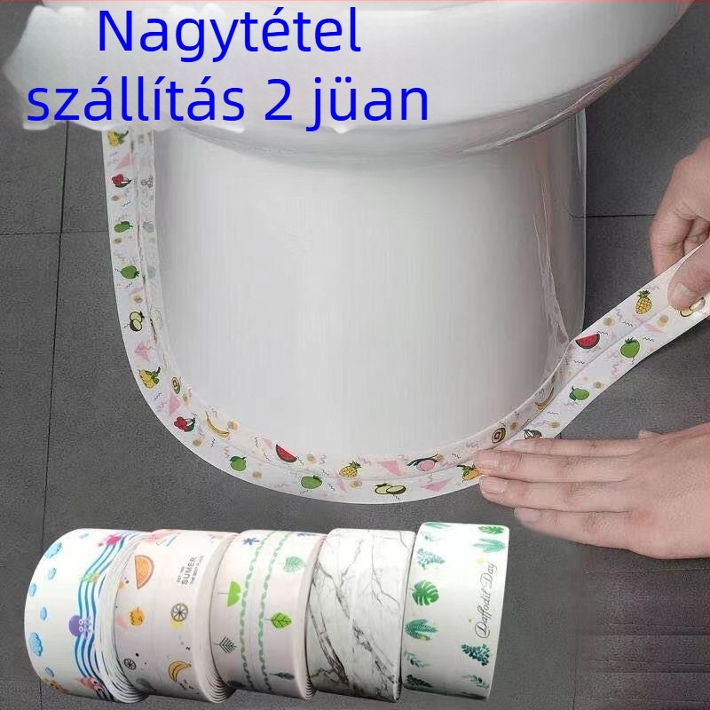 Fürdőszobai PVC élvédő szalag – vízálló, penészálló, öntapadó, modern minimalist stílus a fürdőszobában