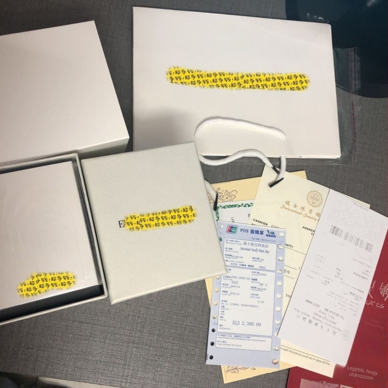 RA1926 Gyöngyvirág motívumos óradoboz — karton ékszerdoboz csomagolás, ajándékdoboz