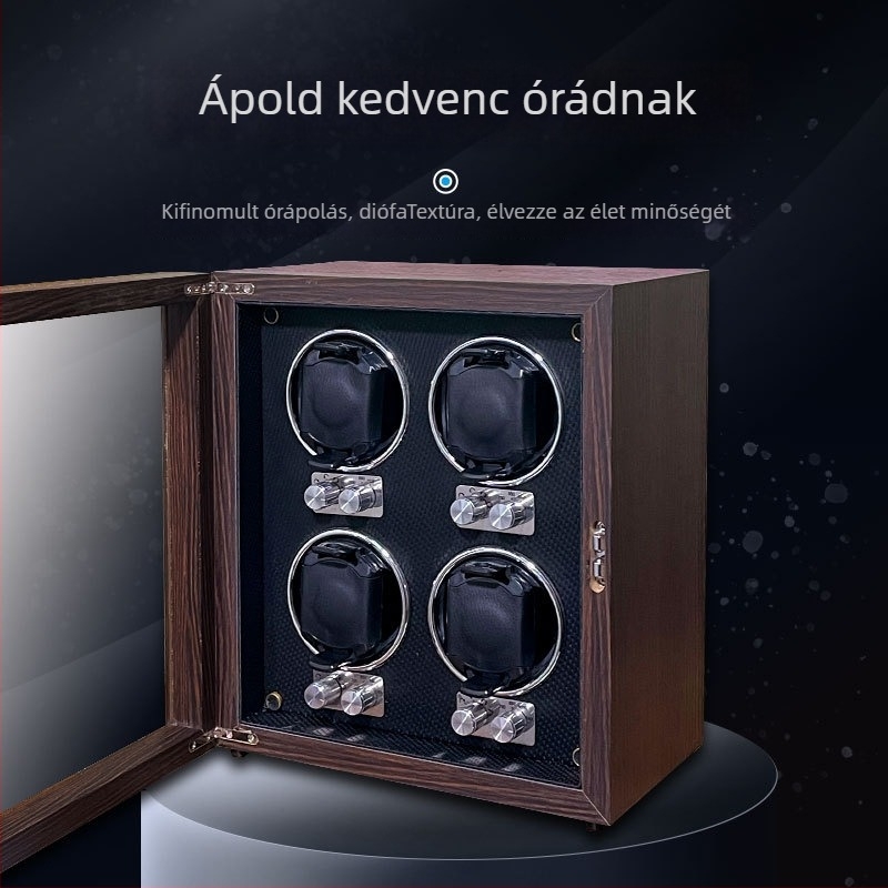 Fa mintázatú automata óratöltő forgó tároló – anti-mágneses, mechanikus órákhoz, Zhenge Electronics ZG-4B
