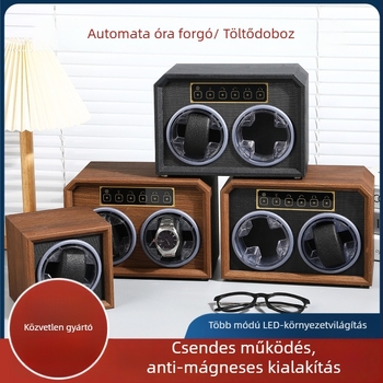 Fából készlt automata óraforgató és tároló doboz