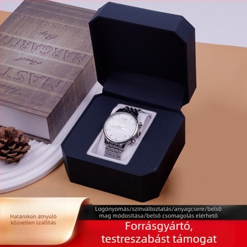 Személyre szabott bőr óradoboz, forogófedél, nyomtatott felülettel, ékszer- és ajándékcsomagolás