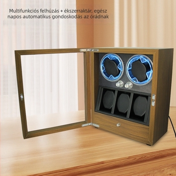 Óra- és ékszerkiállító doboz két pozíciós fiókkal és forgó függőleges tartóval — raktáron, ajándékba kész