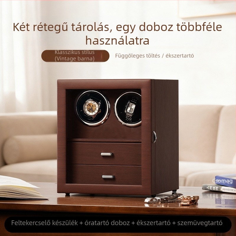Spofu A140 automata óraforgóval és ékszertartó dobozzal, USB tápegység, anti-mágneses
