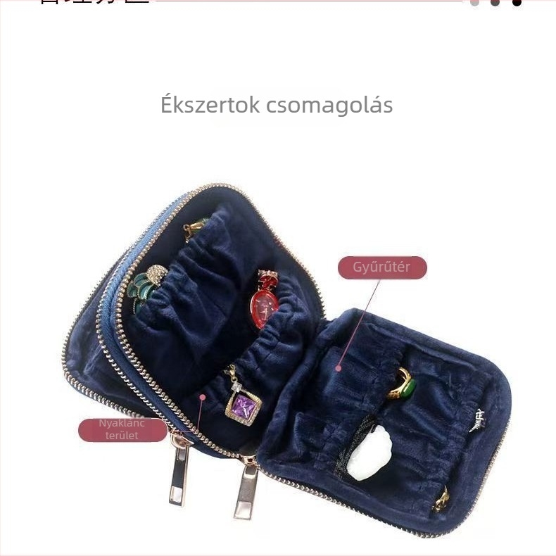 Kaluya SMZ058 velúr ékszertáska – puha felület, clutch/szabadidő stílus, egyszínű mintázat
