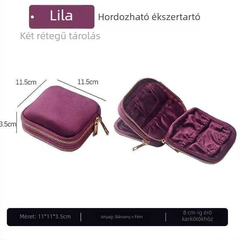 Kaluya SMZ058 velúr ékszertáska – puha felület, clutch/szabadidő stílus, egyszínű mintázat