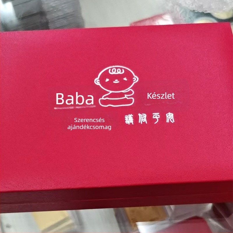 Csecsemő születésének ezüst emlék készlete – akril karkötő doboz és ékszerdoboz