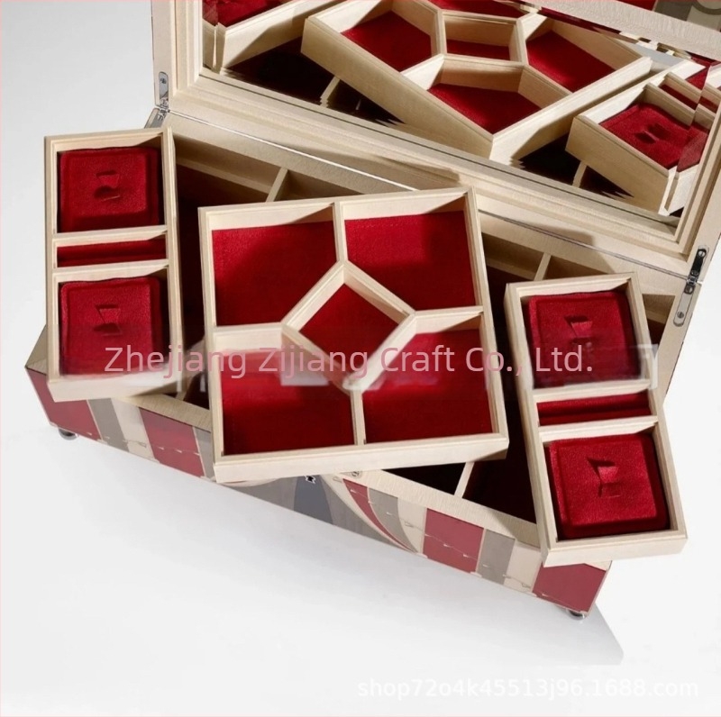 Fából készült ékszerdoboz pianó lakkozott felülettel, parkett mintával – JEW0528, ilogpro