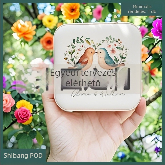 Mini hordozható ékszerdoboz nyaklánc és gyűrű tároláshoz, egyszerű stílus, Cortical anyag, puha keménység, egyszínű mintázat, testreszabható