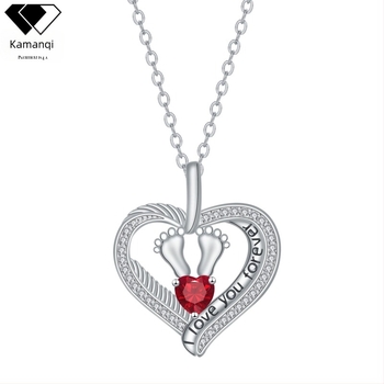 Szív alakú medálos nyaklánc réz és cirkóniával, keresztes lánccal, 41–50 cm hosszú