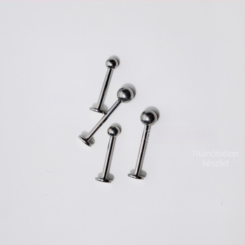Titánium lip-stúd belső menet, kézi készítés, anodizálható