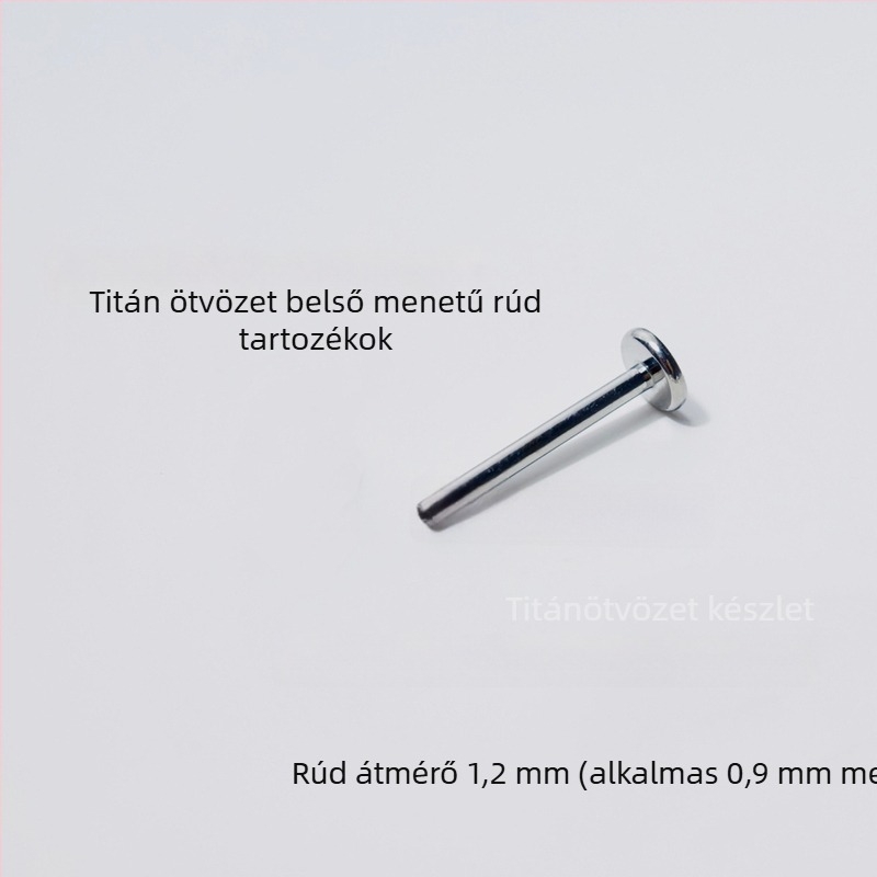 Titánium lip-stúd belső menet, kézi készítés, anodizálható