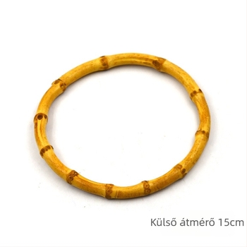 DIY bambusz táska fa nyéllel, csíkos minta, Senhong márka