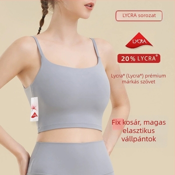 Lycra egyszemélyes jóga top szling melltartóval, ütésálló sport fehérnemű nőknek