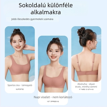 Lányoknak tervezett vezeték nélküli, vékony sportmelltartó a pubertás korosztálynak, varrás nélküli, lélegző