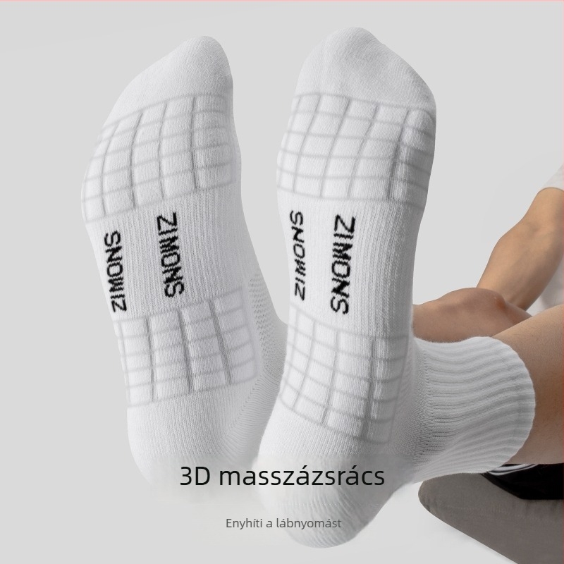 Zimo férfi sport zokni törölköző aljzattal, antibakteriális, 7A, hosszú, kosárlabda és tollaslabda számára, minden évszakra