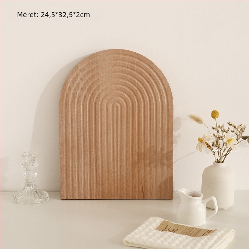 Aszimmetrikus fa alakú tál dekorációs és tárolási célokra, nordic stílus, kézzel rajzolt felület, csíkos mintázat, átmérő 11–13.9 cm.