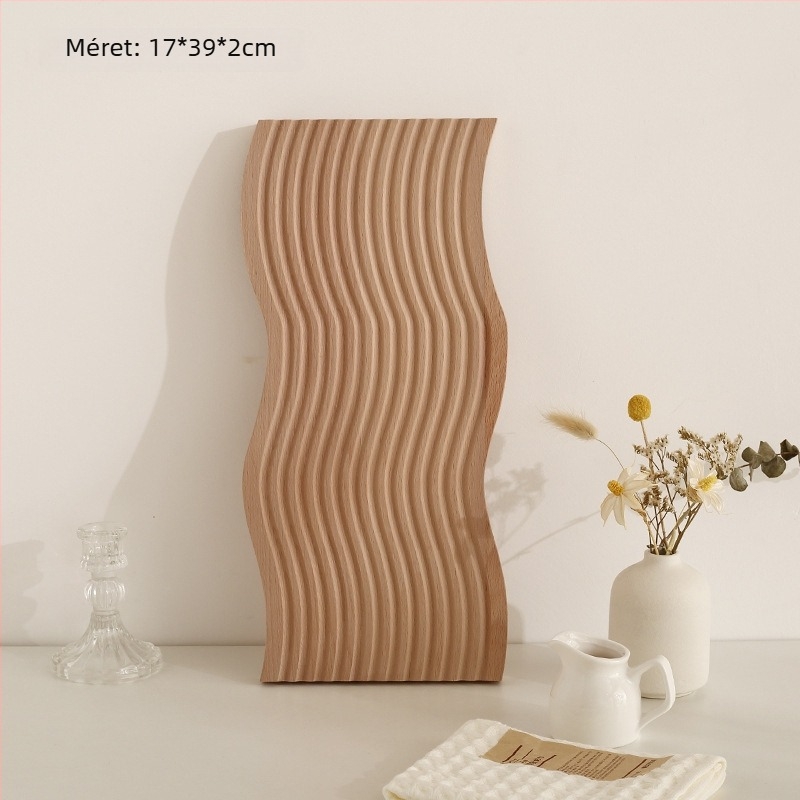 Aszimmetrikus fa alakú tál dekorációs és tárolási célokra, nordic stílus, kézzel rajzolt felület, csíkos mintázat, átmérő 11–13.9 cm.