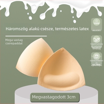 Háromszög alakú mellkas párna sportos fehérneműhöz – természetes latex, vastagítás, 2025 tavasza