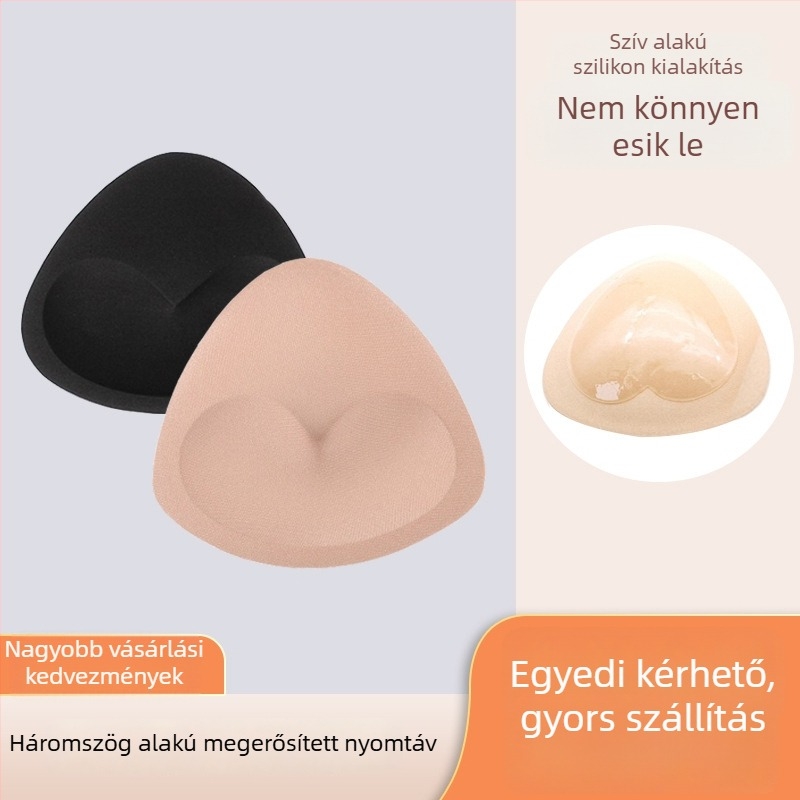 Önadható melltartó betét – pamut, háromszög alakú, szív alakú kontúr, vastagított, láthatatlan