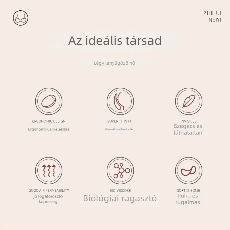 Önadható melltartó betét – pamut, háromszög alakú, szív alakú kontúr, vastagított, láthatatlan