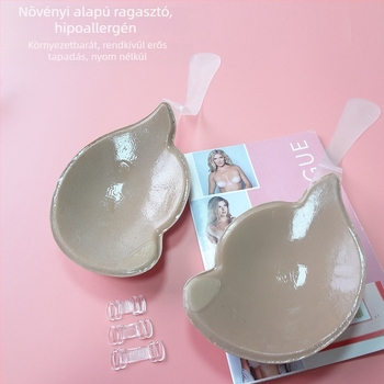 Szilikon vékony előnyílású záródású, seamless melltartó betétek, esküvői ruhákhoz, virág alakú, sima, sexy