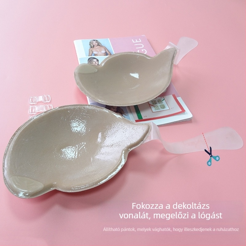 Szilikon vékony előnyílású záródású, seamless melltartó betétek, esküvői ruhákhoz, virág alakú, sima, sexy