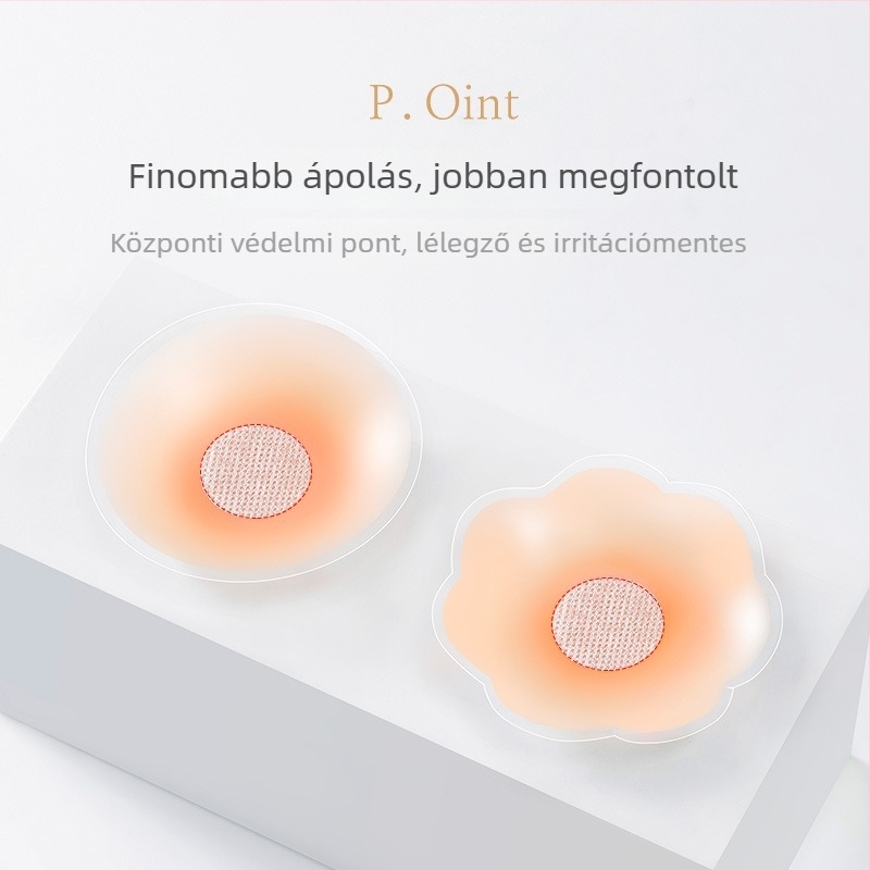 Szilikon mellpatch, nyom nélkül, lélegző, láthatatlan, vékony, átlátszó, kör alakú mellbimbó rész