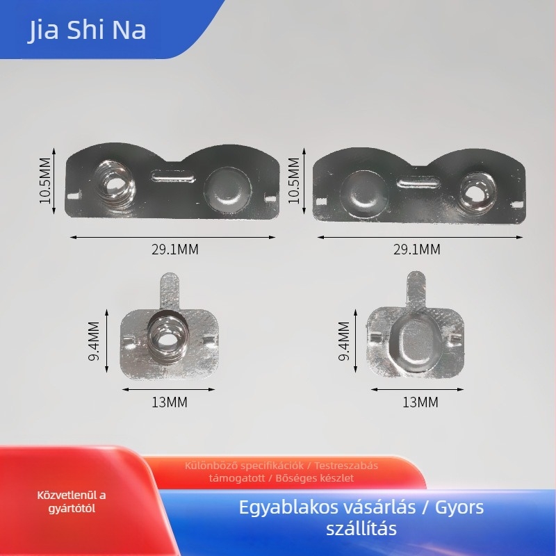 No.5-ös elemhez tartott rugós érintkező, elektronikus érintkező az elemhez, pozitív és negatív érintkező, vezető, erős visszacsapás, stabil, könnyű érintésű kapcsolóbetét