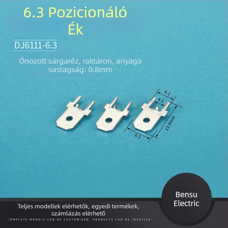 DJ6111-6.3 6.3 mm pozicionáló pin PCB-hez
