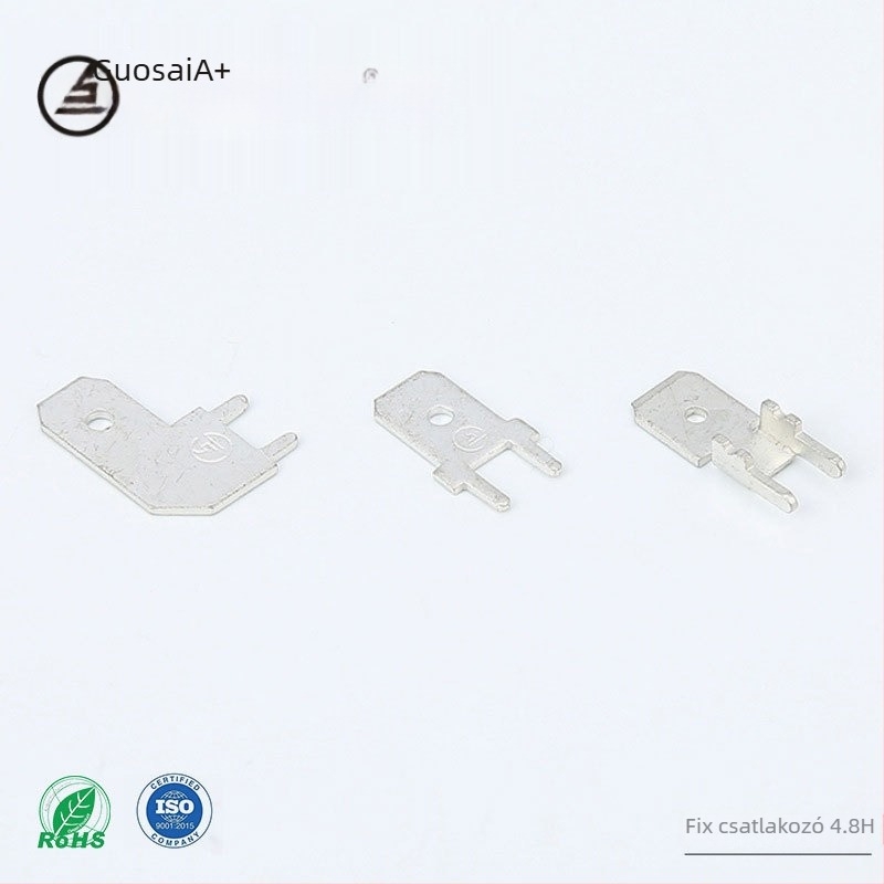 Sárgaréz PCB dugaszoló csatlakozó – fix konnektor, 4.8H láb a pozicionáláshoz, hidegen préselt bekötési interfész