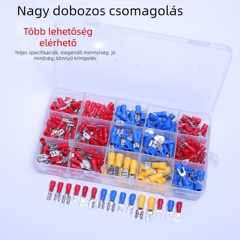 Szigetelt terminálblokk, 10 pólusú, hideg préselésű, 280 darabos dobozos készlet