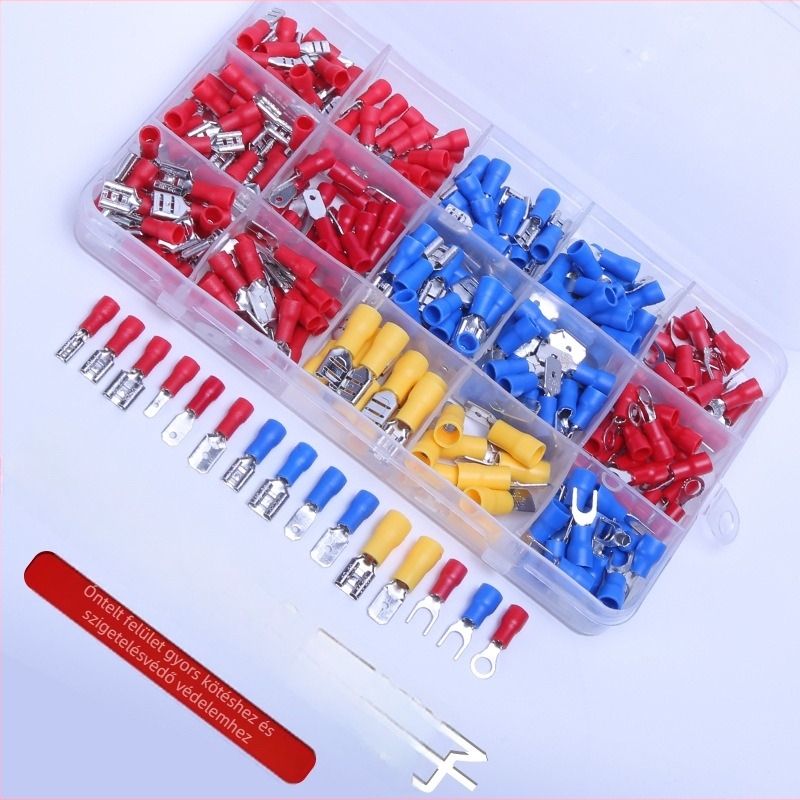 Szigetelt terminálblokk, 10 pólusú, hideg préselésű, 280 darabos dobozos készlet