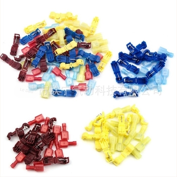 T-típusú nylon betétes hidegpréselt terminál leágazó csatlakozó a fővezetékhez