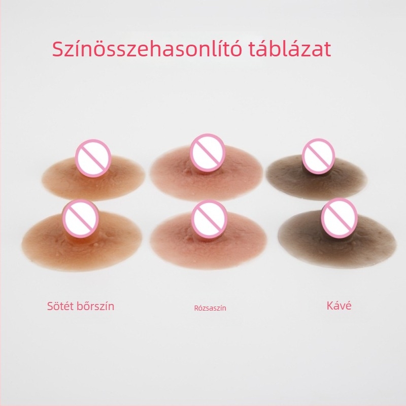 6 cm szilikon mellbimbó patch, bőrszínű, erotikus megjelenés