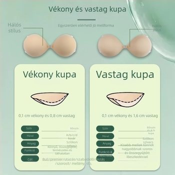 Nylon anyagú ragasztó melltapaszok, push-up, láthatatlan, megnöveli az alakot, vastagított dizájn (Nylon; Push-Up; Láthatatlan; Megnöveli; Vastagított)
